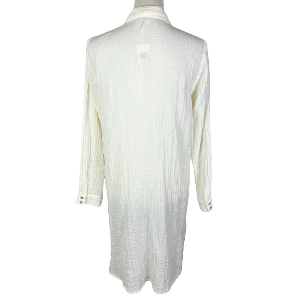 Eileen Fisher Organic Cotton Gauze Shirt Dress Minimalist Capsule Size PM NWT - Picture 4 of 8